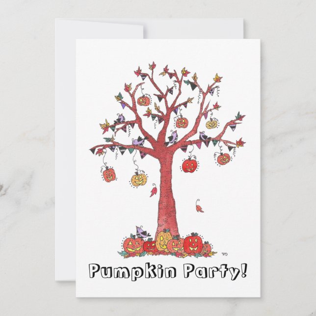 Convites Halloween do Partido da Bompkin (Frente)