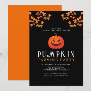 Convites Halloween do partido de caça à abóbora minimalista