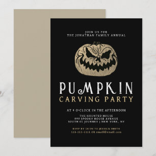 Convites Halloween do partido de caça à abóbora minimalista