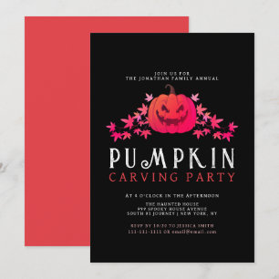 Convites Halloween do partido de caça à abóbora minimalista
