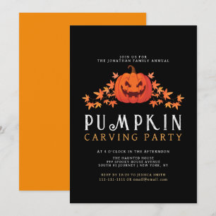Convites Halloween do partido de caça à abóbora minimalista