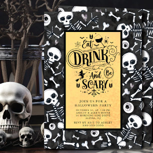 Convites Halloween do Skull e Bone Bash