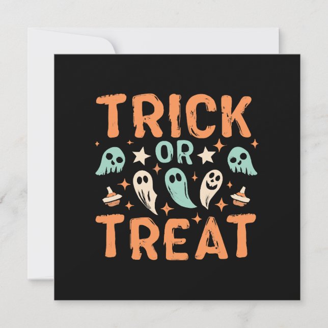 Convites Halloween Doces ou Travessuras (Frente)