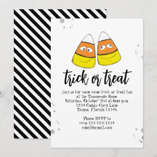 Convites Halloween Doces ou Travessuras Doce Milho Doce Sim