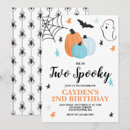 Convites Halloween DOIS Assustador Aniversário de 2 anos Ab
