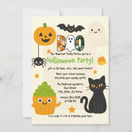 Convites Halloween editável - Pequeno monstro -