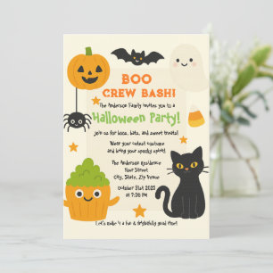 Convites Halloween editável - Pequeno monstro -
