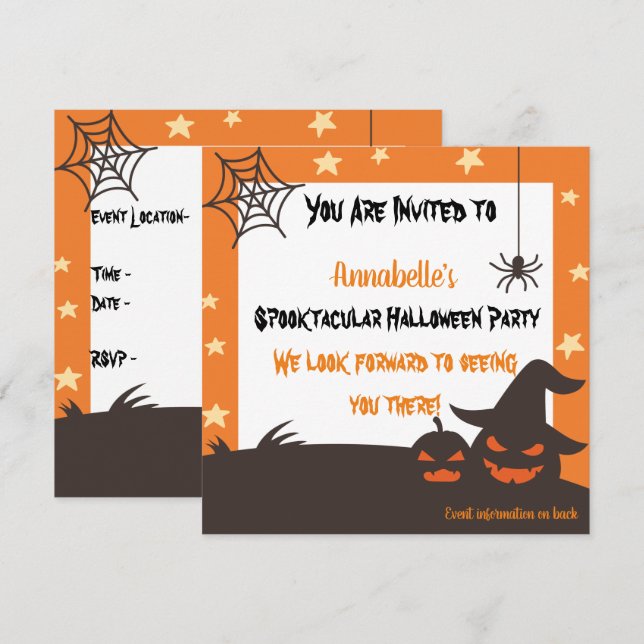 Convites Halloween Espetacular Personalizado (Frente/Verso)