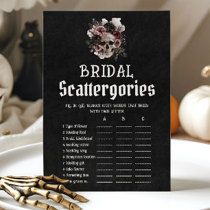 Convites Halloween Floral Crânio Bridal Scattergories Jogo