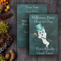 Halloween Flutuando Ghost Top Hat Skull Sky