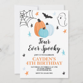 Convites Halloween Four Eterno Spooky Birthday Pumpkins