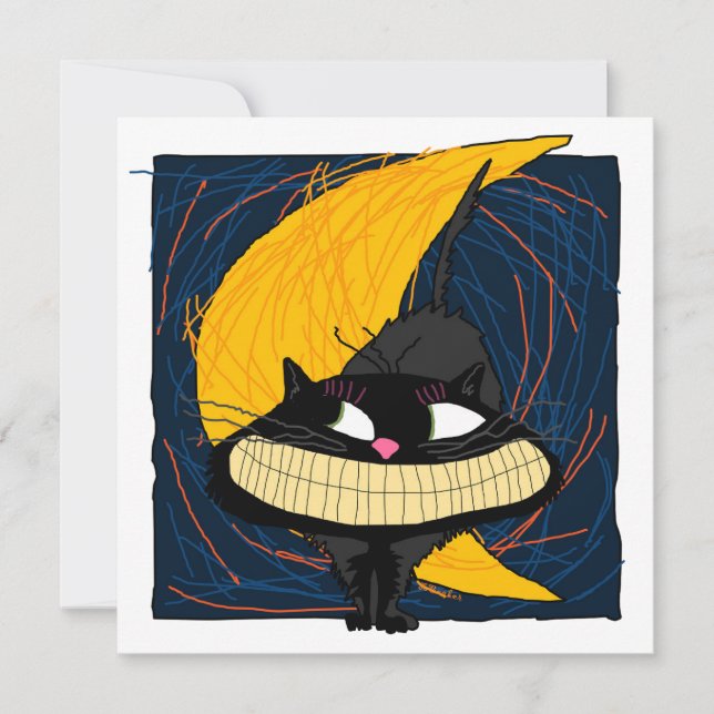 Convites Halloween Fraidy Cat (Frente)