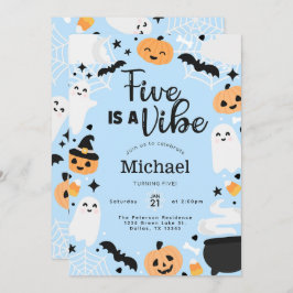 Convites Halloween Ghost Cinco é uma Festa de aniversário d