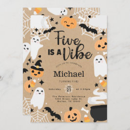 Convites Halloween Ghost Pumpkin 5th Birthday Party