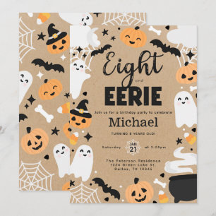 Convites Halloween Ghost Pumpkin 8ª Festa de aniversário