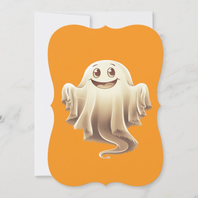 Convites Halloween Ghost Smiling (Frente)