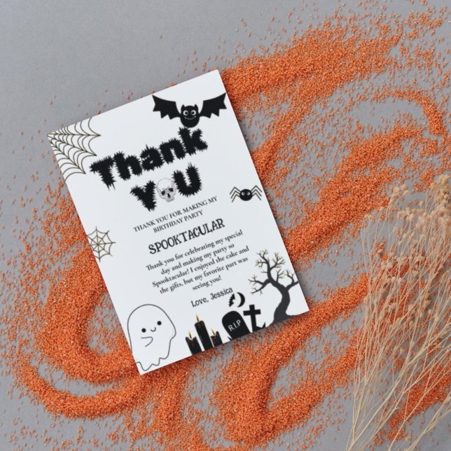 Convites Halloween Ghost Spooky Festa de aniversário Obriga (Criador carregado)