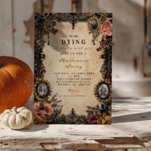 Convites Halloween Gótico Cameo Vintage