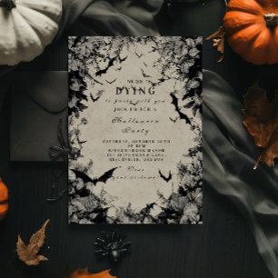 Convites Halloween Gótico de Morcegos Assombrados