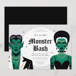 Convites Halloween Góticos Frankenstein Monster Bash