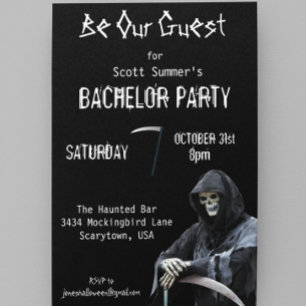 Convites Halloween Grim Reaper Bachelor Party