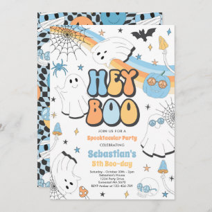 Convites Halloween Groovy Cute Ghost Ei Boo Festa de aniver