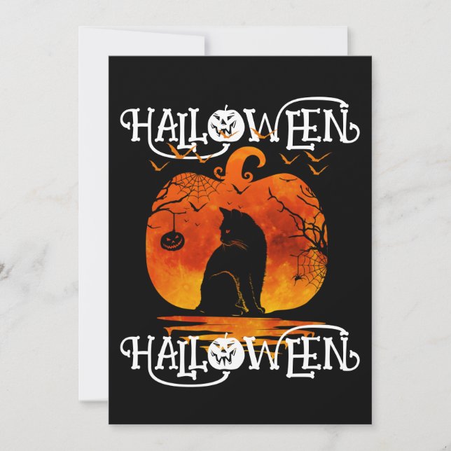 CONVITES HALLOWEEN HALLOWEEN CAT BLACKIN (Frente)