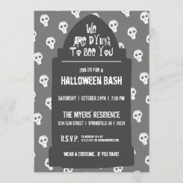 Convites Halloween Headstone Morrendo para vê-lo