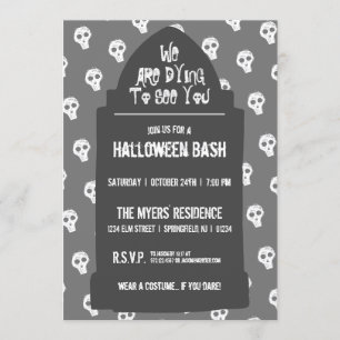 Convites Halloween Headstone Morrendo para vê-lo