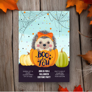Convites Halloween Hedgehog Pumpkin Spooky Festa de Figurin