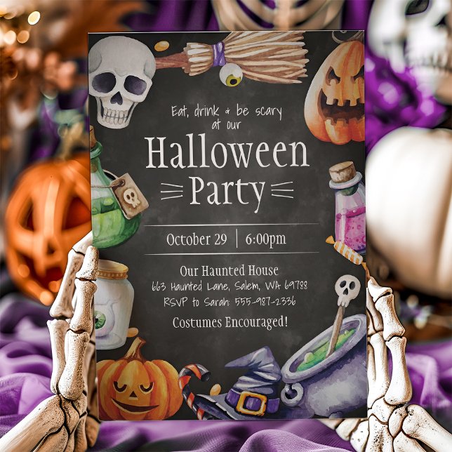 Convites Halloween Invitation, Halloween Birthday Party (Criador carregado)