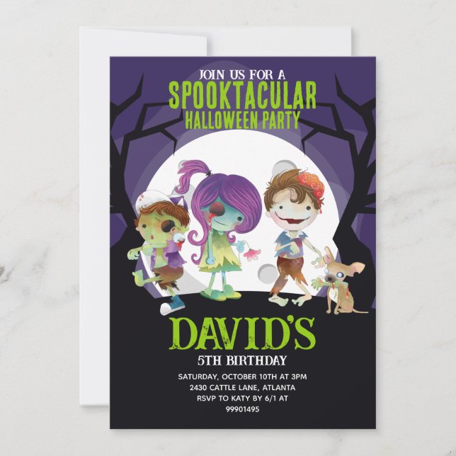 Convites Halloween Invitation, Halloween Party Invitation (Frente)