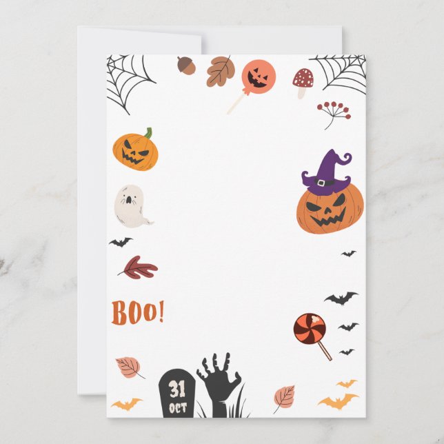 Convites Halloween Invite, Halloween Card (Frente)