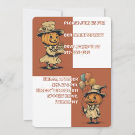 Convites Halloween Jack o Lanterna em Laranja