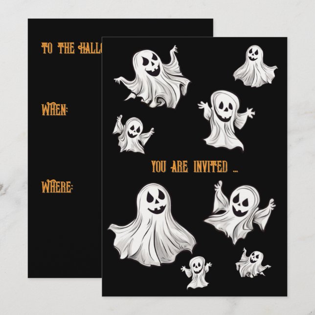 Convites Halloween: Kleine Geister -  (Frente/Verso)