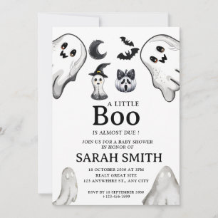 Convites Halloween Little Boo é quase Chá de fraldas devido
