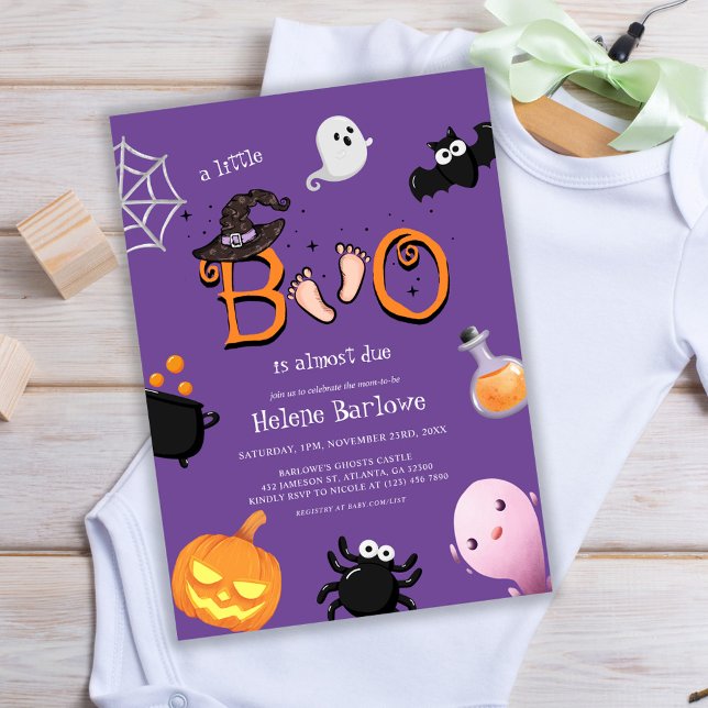 Convites Halloween Little Boo Spooky Chá de fraldas (Halloween Little Boo Spooky Baby Shower Invitation)
