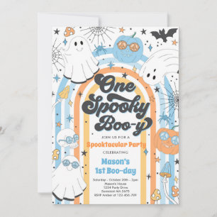 Convites Halloween One Spooky Boo-y Ghost primeiro aniversa