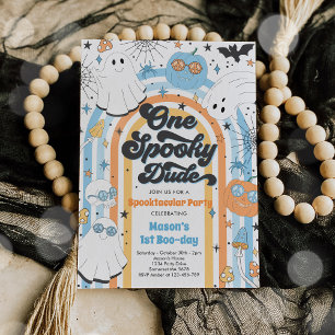 Convites Halloween One Spooky Dude Festa de primeiro aniver