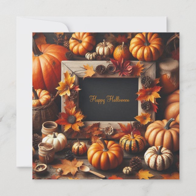 Convites Halloween Orange Frame (Frente)