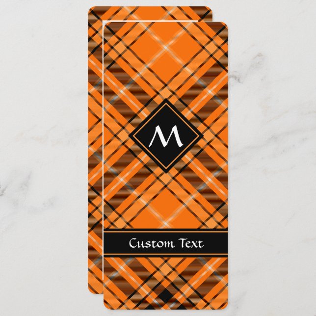 Convites Halloween Orange Tartan (Frente/Verso)