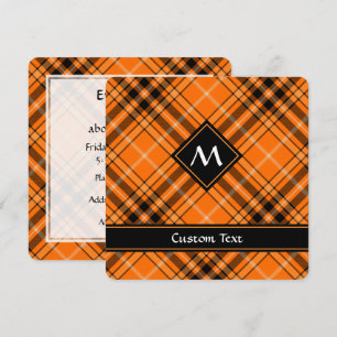 Convites Halloween Orange Tartan