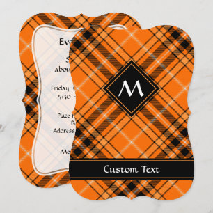 Convites Halloween Orange Tartan
