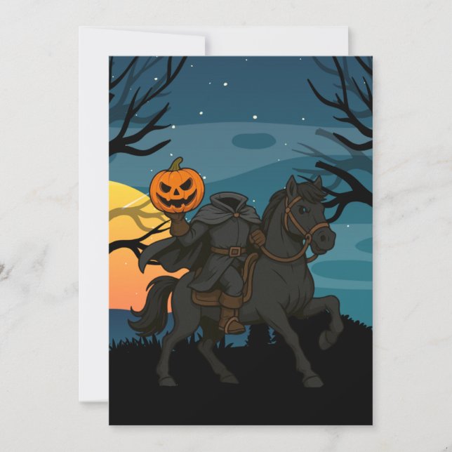 Convites Halloween/Outono de Cavaleiro Sem Cabeça (Frente)