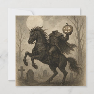 Convites Halloween/Outono de Cavaleiro Sem Cabeça Vintage/G