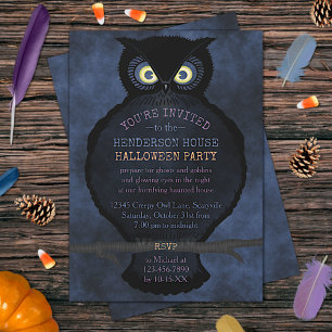 Convites Halloween Owl Huneen House Party
