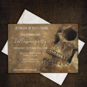 Convites Halloween Party Budget Vintage Skull
