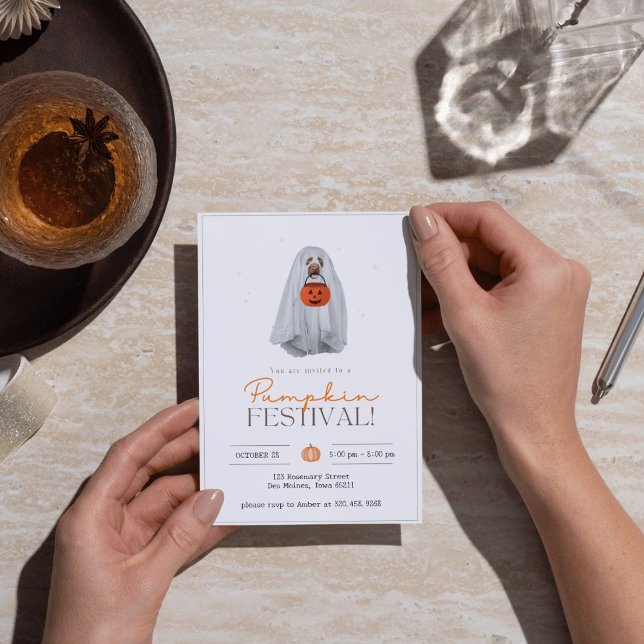 Convites Halloween Party Invitation, ghost dog (Criador carregado)