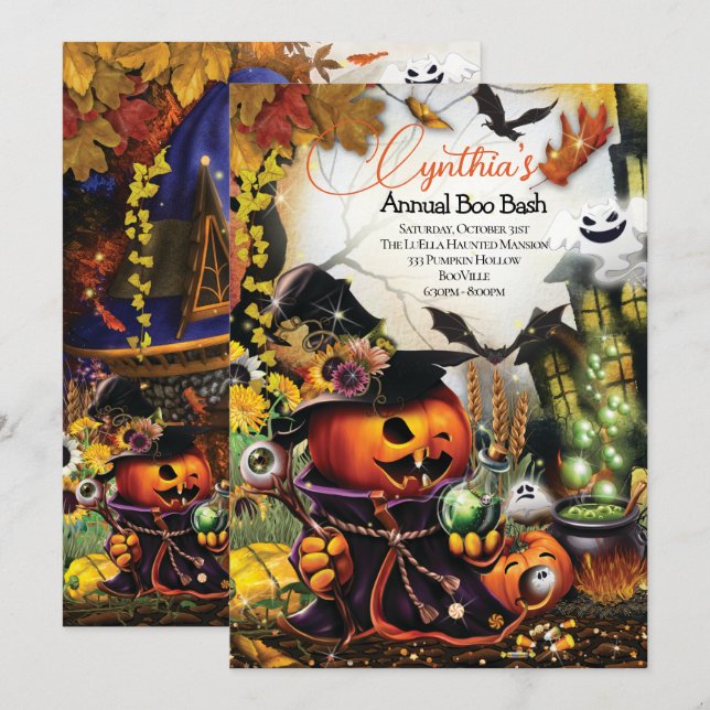 CONVITES HALLOWEEN PARTY INVITATIONS (Frente/Verso)