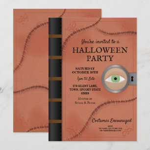 Convites Halloween Party Spell Book Hocus Eye Horror